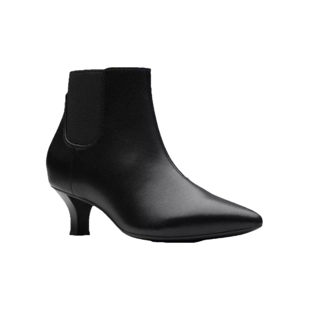 Clarks Women’s Collection Kepley Erin Ankle Booties Black Leather Size 6.5M NWOB
